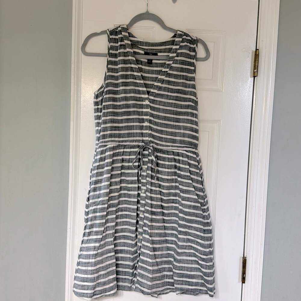 Blue white striped sundress